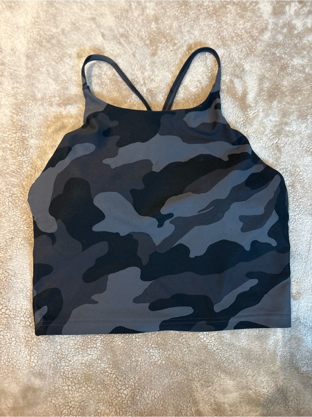 Old Navy Grey Camo High-Neck Cropped Camisole